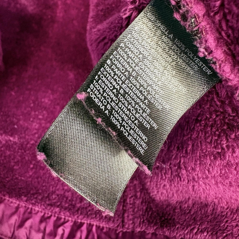 The North Face Womens Fleece Denali Jacket Medium Purple Magenta Zip Up Hood - Picture 12 of 13